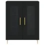 Aparador alto madera contrachapada negro 69,5x34x180 cm de , Aparadores - Ref: Foro24-3198266, Precio: 177,04 €, Descuento: %