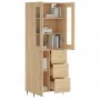 Aparador alto madera contrachapada color roble 69,5x34x180 cm de , Aparadores - Ref: Foro24-3198452, Precio: 170,92 €, Descue...
