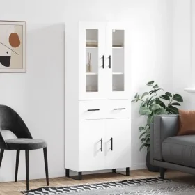 Hoher Schrank aus glänzend weißem Sperrholz 69,5x34x180 cm. von , Sideboards - Ref: Foro24-3198555, Preis: 196,72 €, Rabatt: %