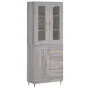 Aparador alto madera contrachapada gris sonoma 69,5x34x180 cm de , Aparadores - Ref: Foro24-3198647, Precio: 167,92 €, Descue...