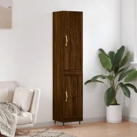 Hoher Schrank aus braunem Eichenfurnierholz 34,5x34x180 cm. von , Sideboards - Ref: Foro24-3199096, Preis: 100,48 €, Rabatt: %
