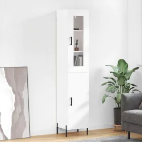 Tall white glossy plywood sideboard 34.5x34x180 cm by , Sideboards - Ref: Foro24-3199179, Price: 117,90 €, Discount: %