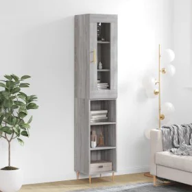 Hoher Schrank aus grauem Sonoma-Sperrholz 34,5x34x180 cm. von , Sideboards - Ref: Foro24-3199359, Preis: 90,58 €, Rabatt: %
