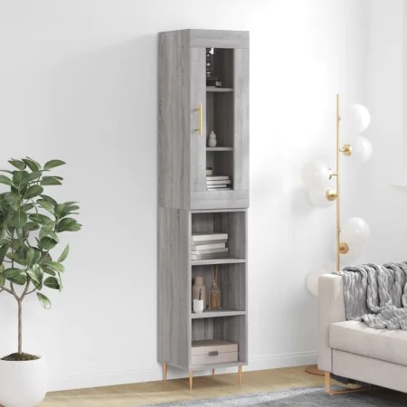 Aparador alto madera contrachapada gris Sonoma 34,5x34x180 cm de , Aparadores - Ref: Foro24-3199359, Precio: 90,54 €, Descuen...