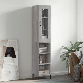 Hoher Schrank aus grauem Sonoma-Sperrholz 34,5x34x180 cm. von , Sideboards - Ref: Foro24-3199367, Preis: 96,34 €, Rabatt: %