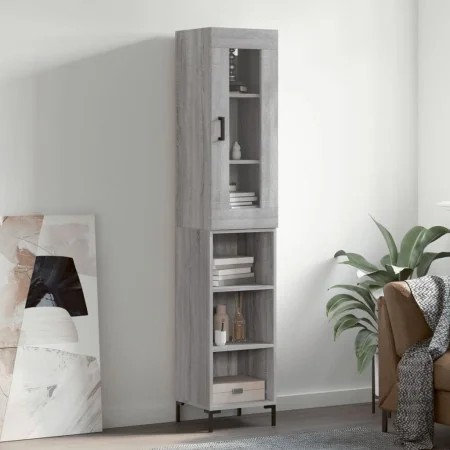 Tall gray Sonoma plywood sideboard 34.5x34x180 cm by , Sideboards - Ref: Foro24-3199367, Price: 96,34 €, Discount: %