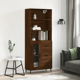Hoher Schrank aus braunem Eichenfurnierholz 69,5x34x180 cm. von , Sideboards - Ref: Foro24-3189532, Preis: 155,97 €, Rabatt: %