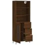 Aparador alto madera contrachapada marrón roble 69,5x34x180 cm de , Aparadores - Ref: Foro24-3189532, Precio: 155,78 €, Descu...