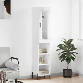 Tall white glossy plywood sideboard 34.5x34x180 cm by , Sideboards - Ref: Foro24-3199371, Price: 103,73 €, Discount: %