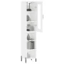 Aparador alto madera contrachapada blanco brillo 34,5x34x180 cm de , Aparadores - Ref: Foro24-3199371, Precio: 103,72 €, Desc...