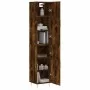Aparador de madera contrachapada roble ahumado 34,5x34x180 cm de , Aparadores - Ref: Foro24-3198782, Precio: 91,19 €, Descuen...