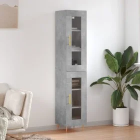 Aparador de madera contrachapada gris hormigón 34,5x34x180 cm de , Aparadores - Ref: Foro24-3199421, Precio: 98,24 €, Descuen...