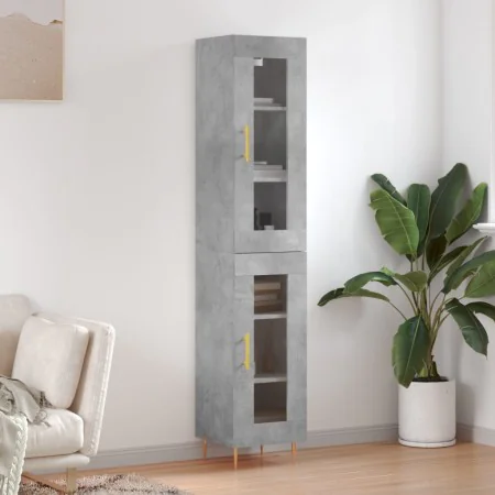 Gray concrete plywood sideboard 34.5x34x180 cm by , Sideboards - Ref: Foro24-3199421, Price: 98,24 €, Discount: %