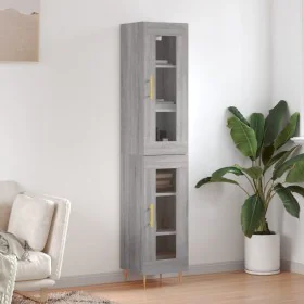 Hoher Schrank aus grauem Sonoma-Sperrholz 34,5x34x180 cm. von , Sideboards - Ref: Foro24-3199423, Preis: 101,43 €, Rabatt: %