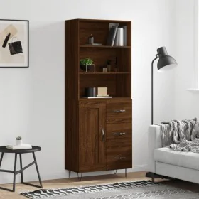 Hoher Schrank aus braunem Eichenfurnierholz 69,5x34x180 cm. von , Sideboards - Ref: Foro24-3190020, Preis: 148,04 €, Rabatt: %