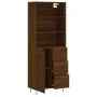 Aparador alto madera contrachapada marrón roble 69,5x34x180 cm de , Aparadores - Ref: Foro24-3190020, Precio: 147,85 €, Descu...