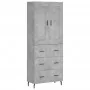 Tall plywood gray concrete sideboard 69.5x34x180 cm by , Sideboards - Ref: Foro24-3199765, Price: 159,14 €, Discount: %