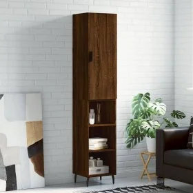 Aparador alto madera contrachapada roble marrón 34,5x34x180 cm de , Aparadores - Ref: Foro24-3199000, Precio: 103,01 €, Descu...