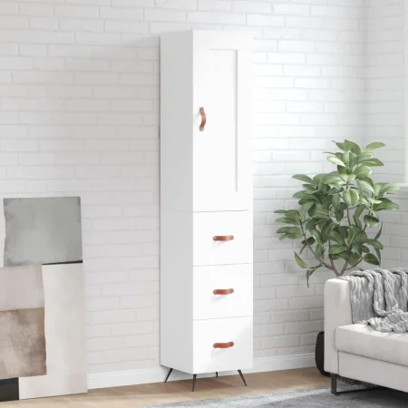 Hoher Schrank aus weißem Sperrholz, 34,5x34x180 cm. von , Sideboards - Ref: Foro24-3200169, Preis: 116,54 €, Rabatt: %