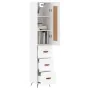 Aparador alto madera contrachapada blanco 34,5x34x180 cm de , Aparadores - Ref: Foro24-3200169, Precio: 116,54 €, Descuento: %