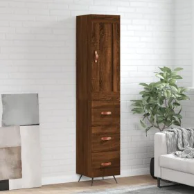 Hoher Schrank aus braunem Eichenfurnierholz 34,5x34x180 cm. von , Sideboards - Ref: Foro24-3200176, Preis: 116,01 €, Rabatt: %