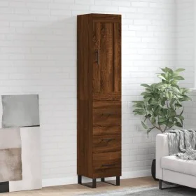 Aparador alto madera contrachapada roble marrón 34,5x34x180 cm de , Aparadores - Ref: Foro24-3200224, Precio: 120,41 €, Descu...