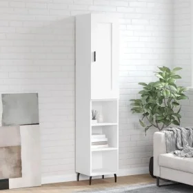 Aparador alto madera contrachapada blanco 34,5x34x180 cm de , Aparadores - Ref: Foro24-3200337, Precio: 97,96 €, Descuento: %