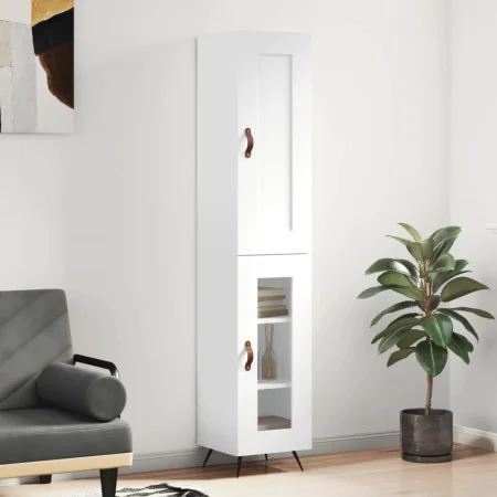 Aparador alto madera contrachapada blanco 34,5x34x180 cm de , Aparadores - Ref: Foro24-3200361, Precio: 103,32 €, Descuento: %