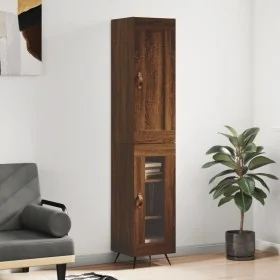 Aparador alto madera contrachapada roble marrón 34,5x34x180 cm de , Aparadores - Ref: Foro24-3200368, Precio: 106,98 €, Descu...