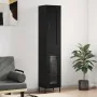 Aparador de madera contrachapada negro 34,5x34x180 cm de , Aparadores - Ref: Foro24-3200394, Precio: 108,78 €, Descuento: %