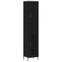 Aparador de madera contrachapada negro 34,5x34x180 cm de , Aparadores - Ref: Foro24-3200394, Precio: 108,78 €, Descuento: %