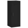 Aparador de madera contrachapada negro 34,5x34x180 cm de , Aparadores - Ref: Foro24-3200394, Precio: 108,78 €, Descuento: %
