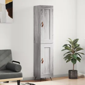 Aparador alto madera contrachapada gris Sonoma 34,5x34x180 cm de , Aparadores - Ref: Foro24-3200431, Precio: 99,95 €, Descuen...