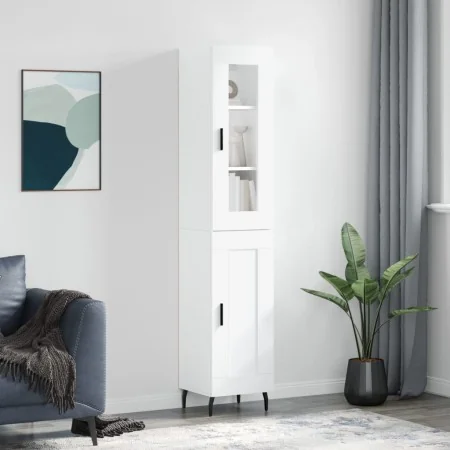 Tall white plywood sideboard 34.5x34x180 cm by , Sideboards - Ref: Foro24-3199505, Price: 104,47 €, Discount: %