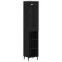 Aparador de madera contrachapada negro 34,5x34x180 cm de , Aparadores - Ref: Foro24-3199378, Precio: 100,59 €, Descuento: %