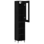 Aparador de madera contrachapada negro 34,5x34x180 cm de , Aparadores - Ref: Foro24-3199378, Precio: 100,59 €, Descuento: %