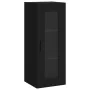 Aparador de madera contrachapada negro 34,5x34x180 cm de , Aparadores - Ref: Foro24-3199378, Precio: 100,59 €, Descuento: %