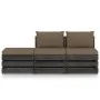 3-piece garden furniture set with gray impregnated wood cushions by , Garden sets - Ref: Foro24-3068188, Price: 245,80 €, Dis...