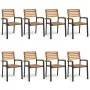 Stackable garden chairs 8 units solid acacia wood and metal by , Garden chairs - Ref: Foro24-3155427, Price: 651,92 €, Discou...