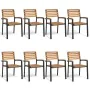 Stapelbare Gartenstühle, 8 Stück, Massivholz Akazie und Metall von , Gartenstühle - Ref: Foro24-3155427, Preis: 611,67 €, Rab...