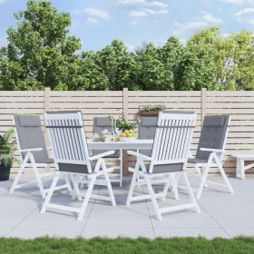 Stuhlkissen mit hoher Rückenlehne, 6 Stück, grauer Oxford-Stoff. von , Kissen für Stühle und Sofas - Ref: Foro24-361879, Prei...