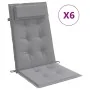 Stuhlkissen mit hoher Rückenlehne, 6 Stück, grauer Oxford-Stoff. von , Kissen für Stühle und Sofas - Ref: Foro24-361879, Prei...