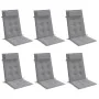 Stuhlkissen mit hoher Rückenlehne, 6 Stück, grauer Oxford-Stoff. von , Kissen für Stühle und Sofas - Ref: Foro24-361879, Prei...