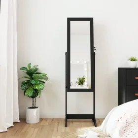 Floor mirror with jewelry cabinet and black LED lights by , Mirrors - Ref: Foro24-353260, Price: 124,92 €, Discount: %