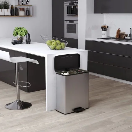 Curver Papelera de pedal doble Deco plateado 26L+26L de , Contenedores de reciclaje - Ref: Foro24-442067, Precio: 88,79 €, De...