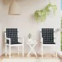 Cushions for low back chair 2 units black checkered fabric by , Cushions for chairs and sofas - Ref: Foro24-361322, Price: 31...