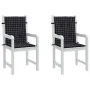 Cushions for low back chair 2 units black checkered fabric by , Cushions for chairs and sofas - Ref: Foro24-361322, Price: 31...