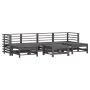 Juego de muebles de jardín 7 piezas madera maciza de pino gris de , Conjuntos de jardín - Ref: Foro24-3186398, Precio: 447,98...