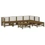 Juego de muebles jardín 7 pzas madera maciza pino marrón miel de , Conjuntos de jardín - Ref: Foro24-3186441, Precio: 448,96 ...