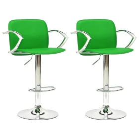 Kitchen stools 2 units artificial green leather by , Kitchen stools - Ref: Foro24-324709, Price: 151,81 €, Discount: %